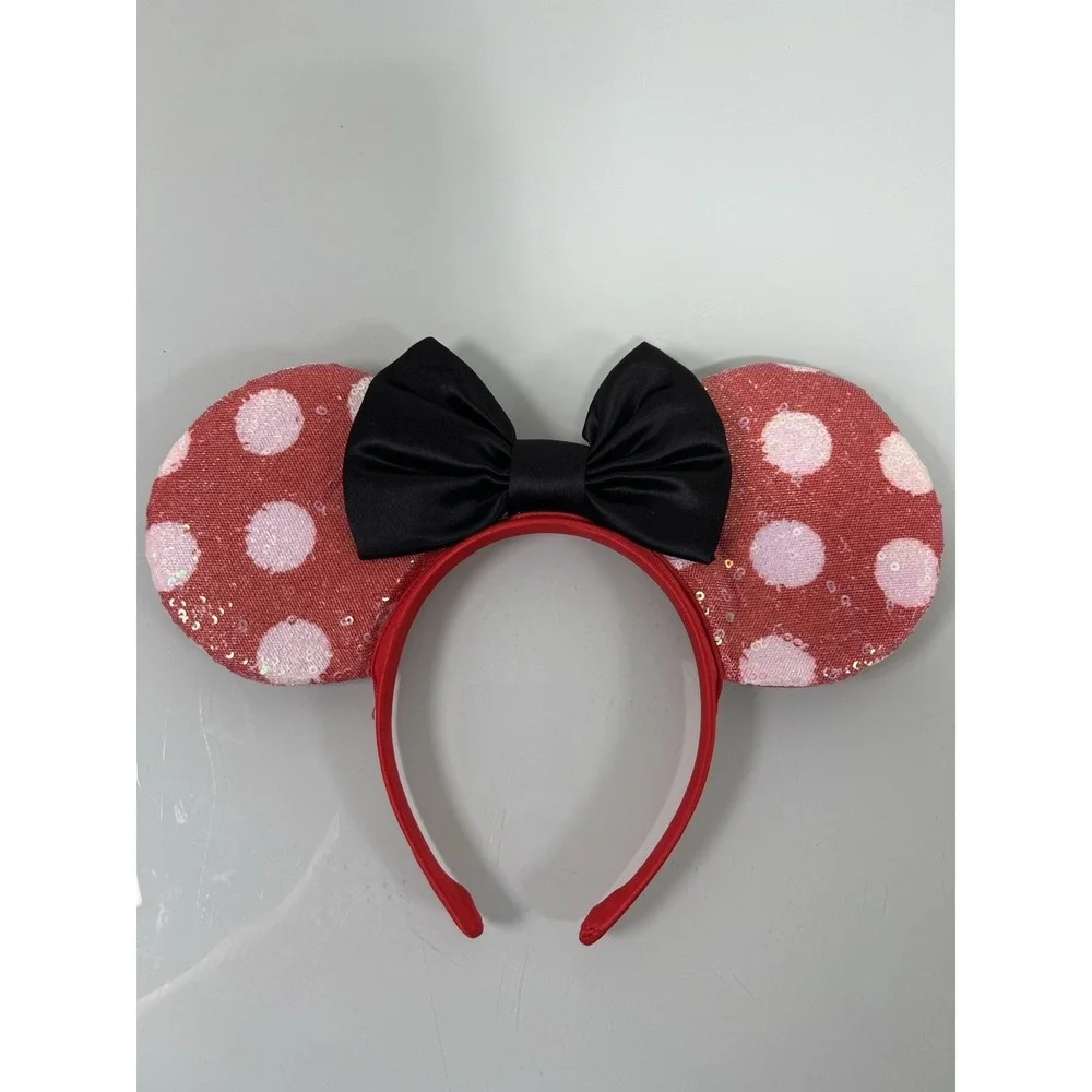 Disney‎ Minnie Ears Lot 5 Headbands Rainbow Rose Gold Sequin Bundle
